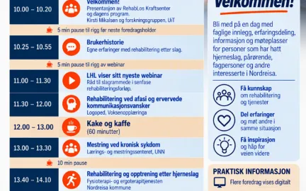 Plakat som viser program for verdens hjerneslagdag 29. oktober Plakat - Verdens hjerneslagdag 29. oktober
